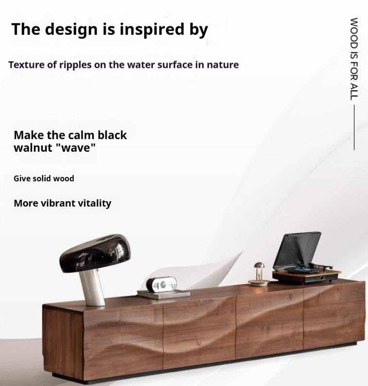 Solid Sandalwood, Black Walnut Solid Wood TV Cabinet Italian Light Luxury