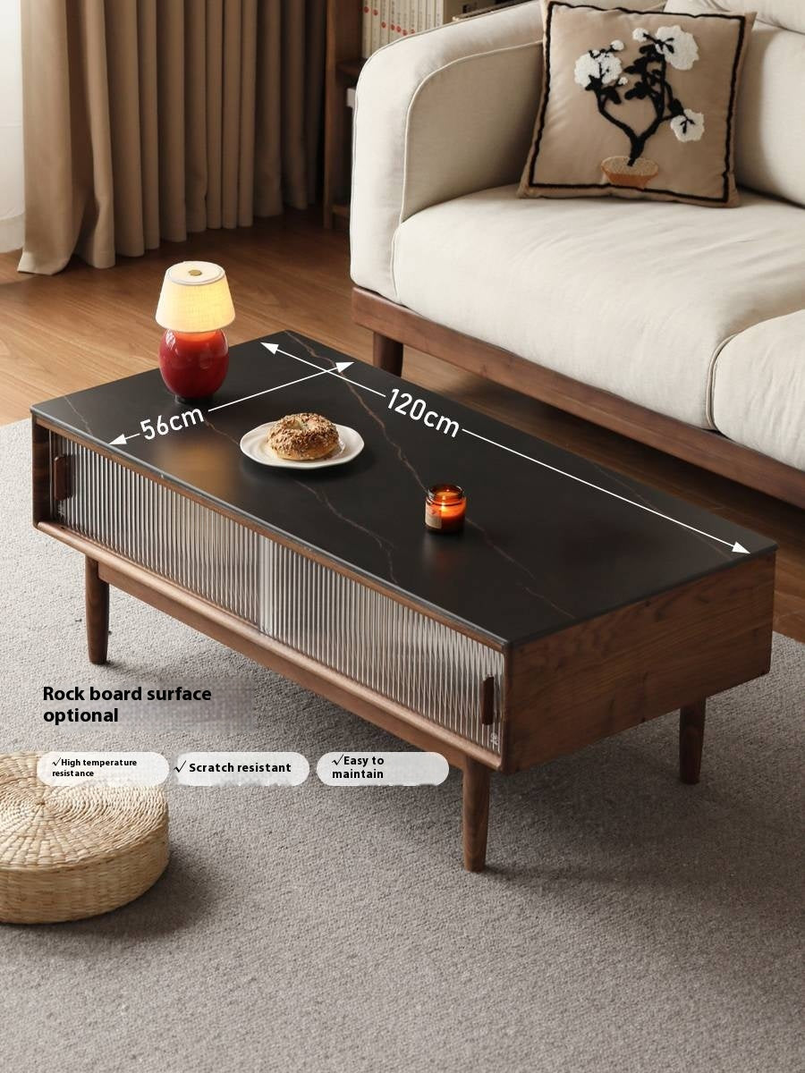 Oak, Solid Rubberwood, Black Walnut Solid Wood Modern Style Tea Table