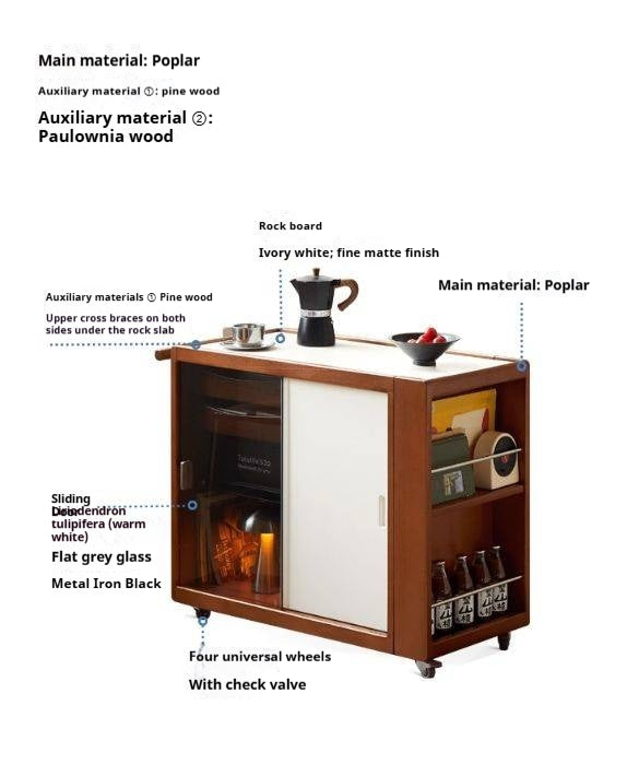 Poplar Solid Wood Middle-Aged Style Side Table
