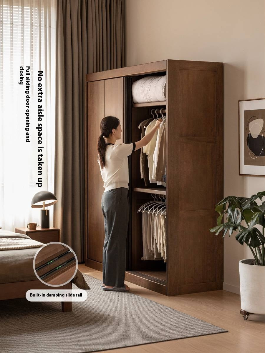 Golden Sandalwood Solid Wood Wardrobe.