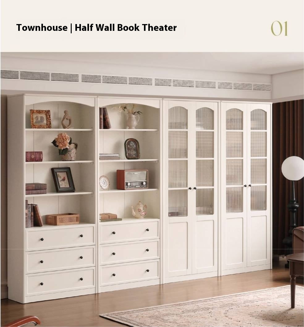 Rubberwood Solid Wood French Style Side Cabinet