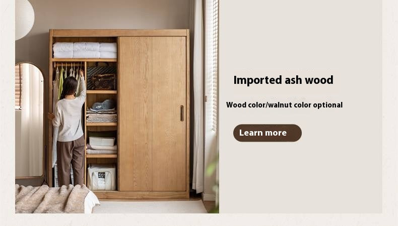 Golden Sandalwood Solid Wood Wardrobe.