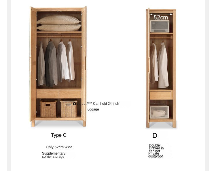 Oak solid wood combined Wardrobe.