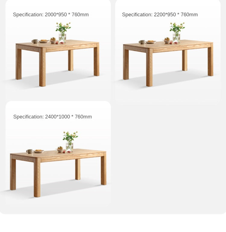 Ash, Oak Solid Wood Long Dining Table