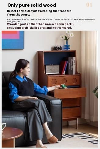 Poplar Solid Wood Middle-Age Edge Cabinet Storage