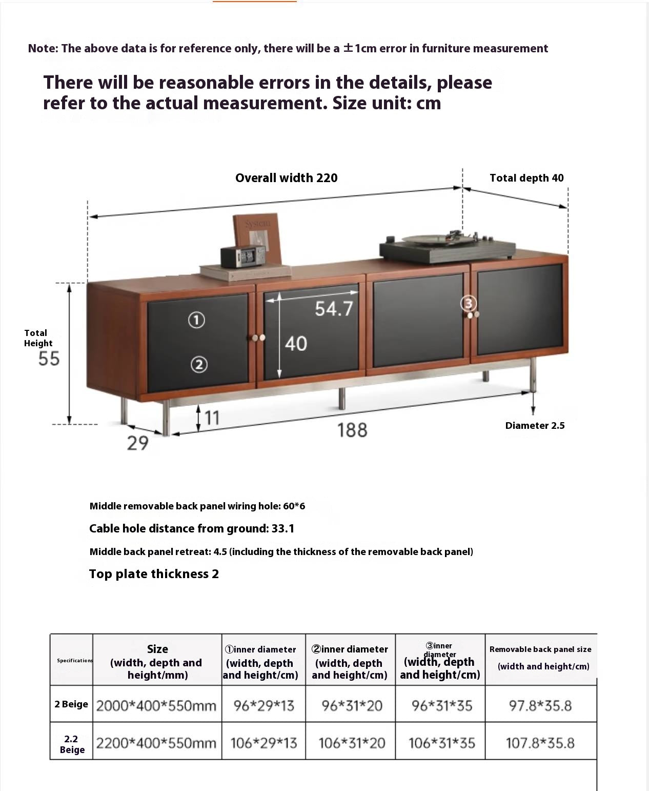 Poplar Solid Wood Bauhaus TV Stand