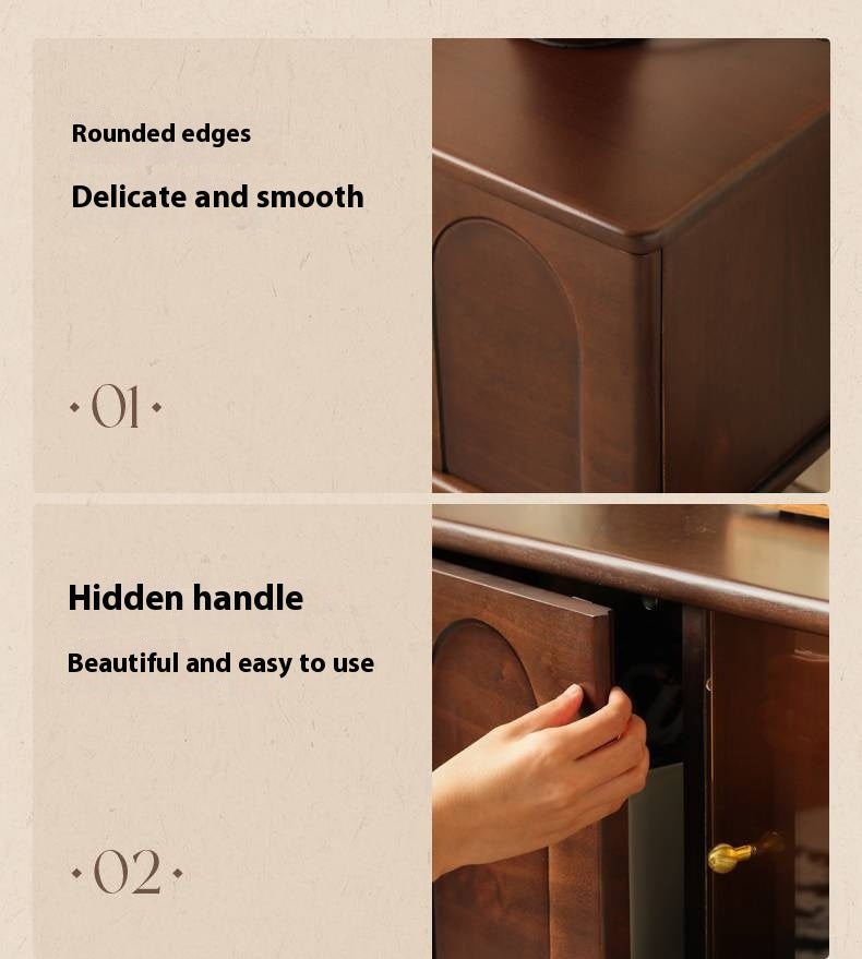 Poplar Solid Wood French Retro TV Cabinet