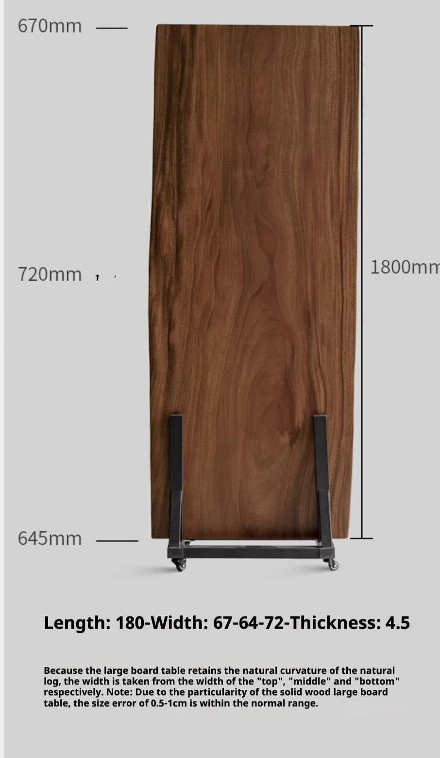 Black Walnut Solid Wood Wabi Sabi Style Dining Table Board