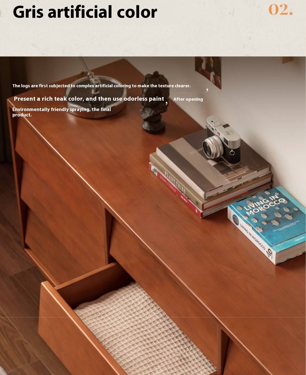 Poplar Solid Wood Middle Ancient Style Drawer