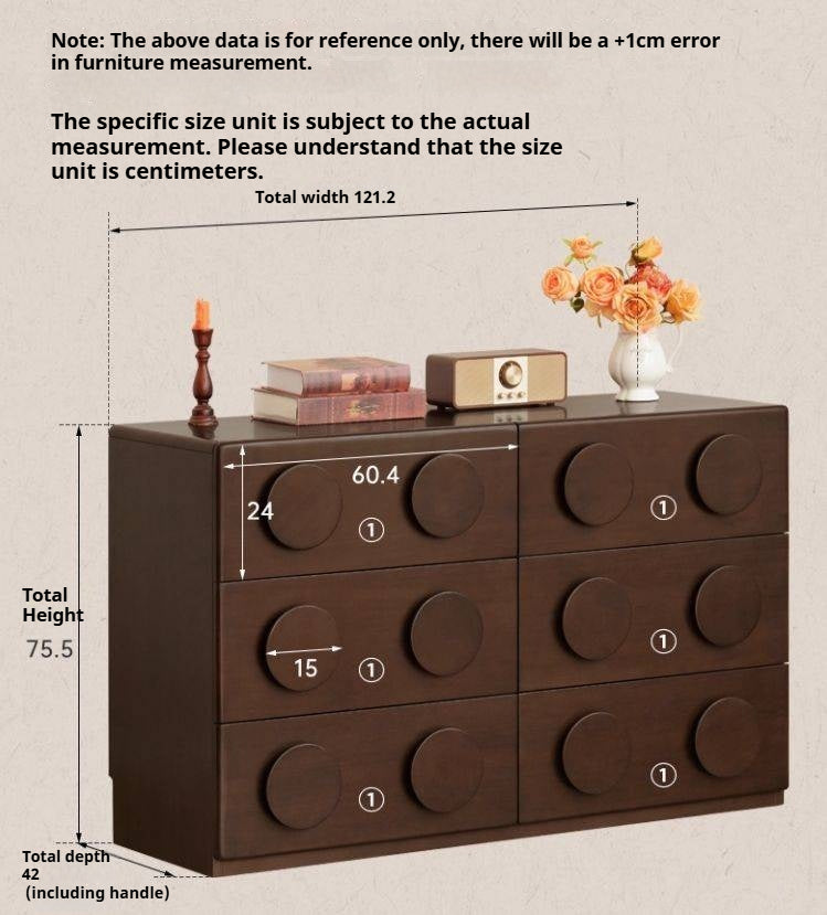 Poplar Solid Wood French Retro Style Bucket Cabinet