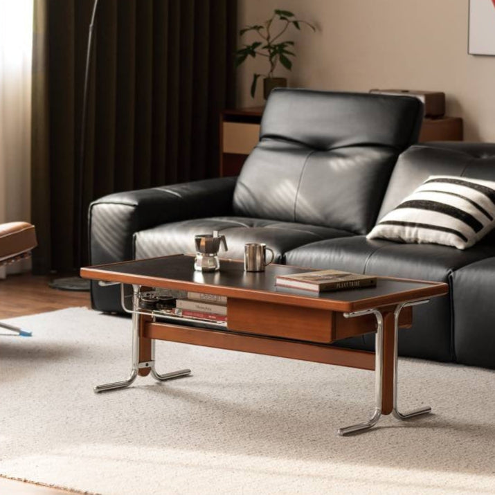 Poplar Solid Wood Middle Ages Rock Plate Coffee Table