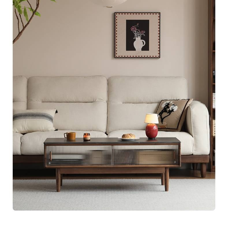 Oak, Solid Rubberwood, Black Walnut Solid Wood Modern Style Tea Table
