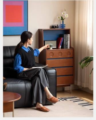 Poplar Solid Wood Middle-Age Edge Cabinet Storage