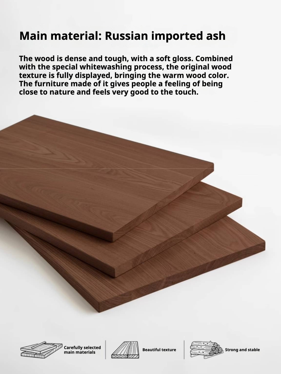 Ash Solid Wood Retractable Office Desk