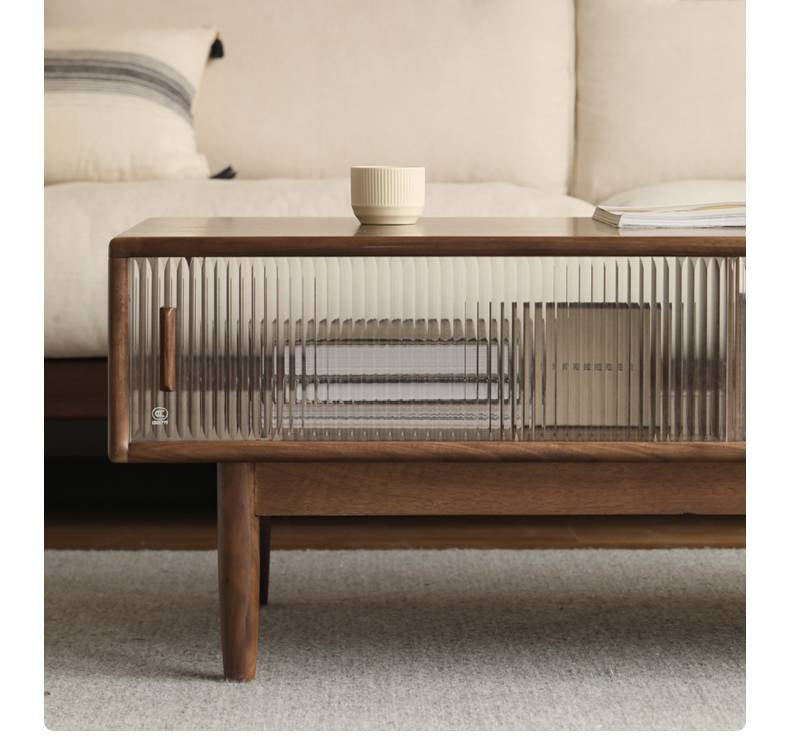 Oak, Solid Rubberwood, Black Walnut Solid Wood Modern Style Tea Table