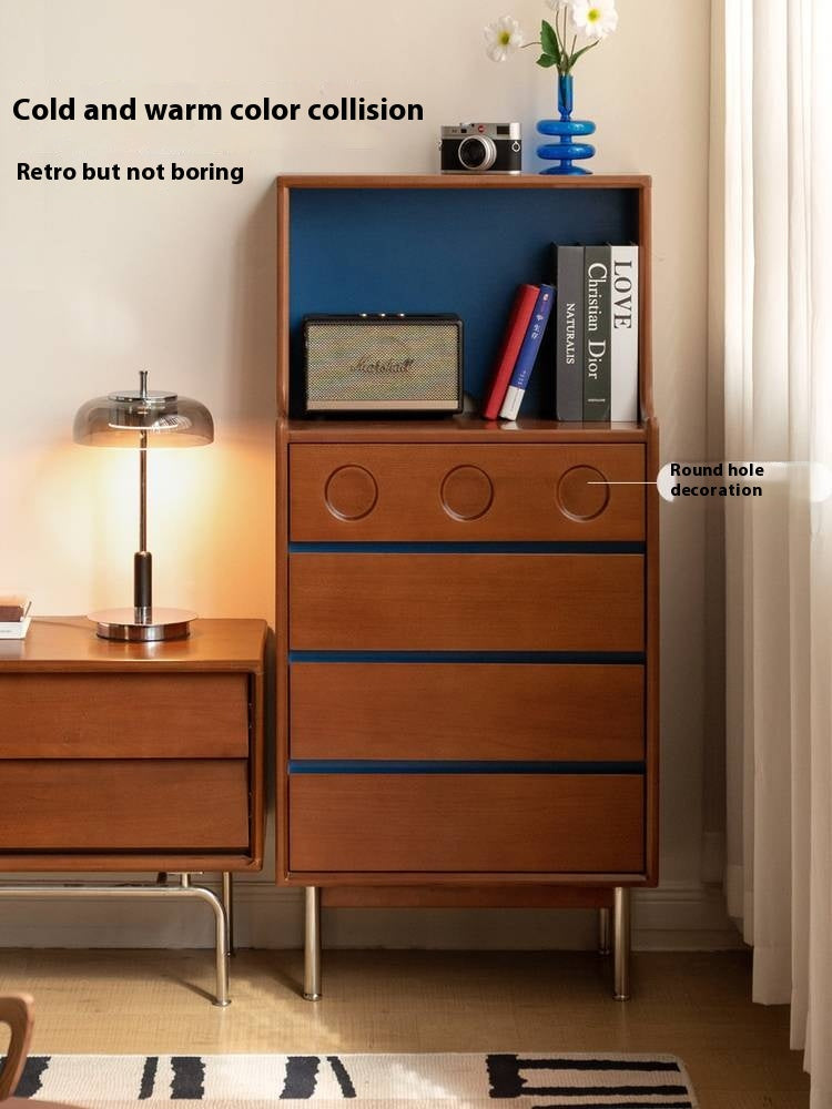 Poplar Solid Wood Middle-Age Edge Cabinet Storage