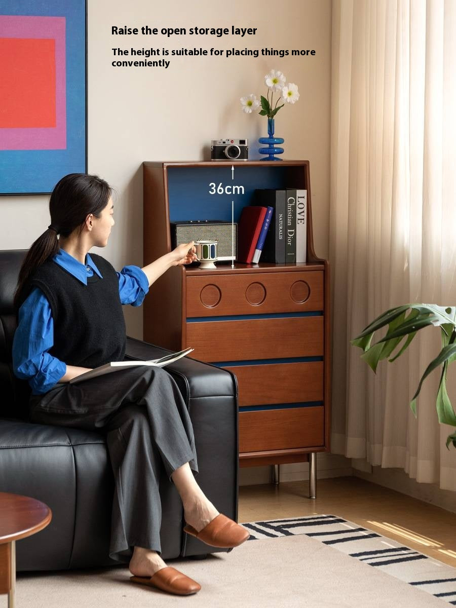 Poplar Solid Wood Middle-Age Edge Cabinet Storage