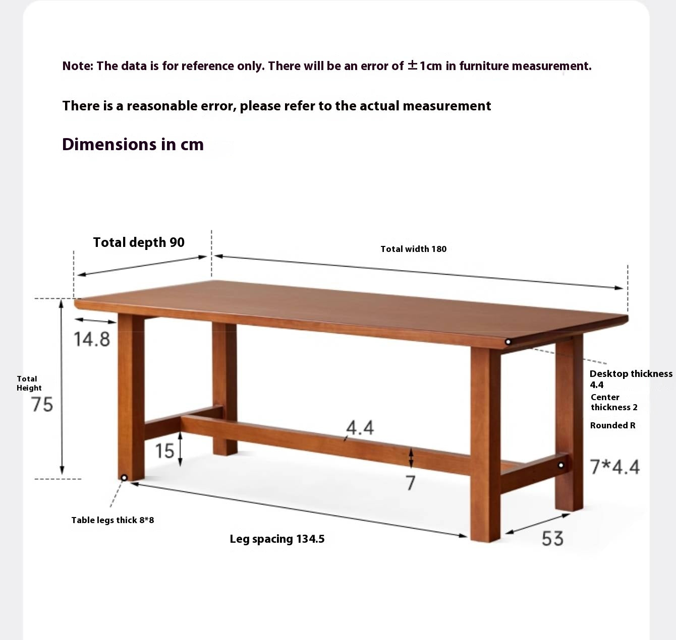 Poplar Solid Wood Mid Ancient Style Dining Table