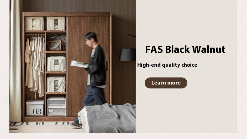 Golden Sandalwood Solid Wood Wardrobe.