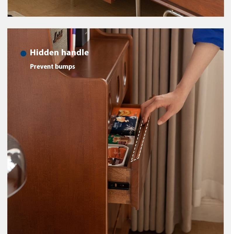 Poplar Solid Wood Middle-Age Edge Cabinet Storage