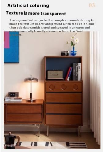 Poplar Solid Wood Middle-Age Edge Cabinet Storage