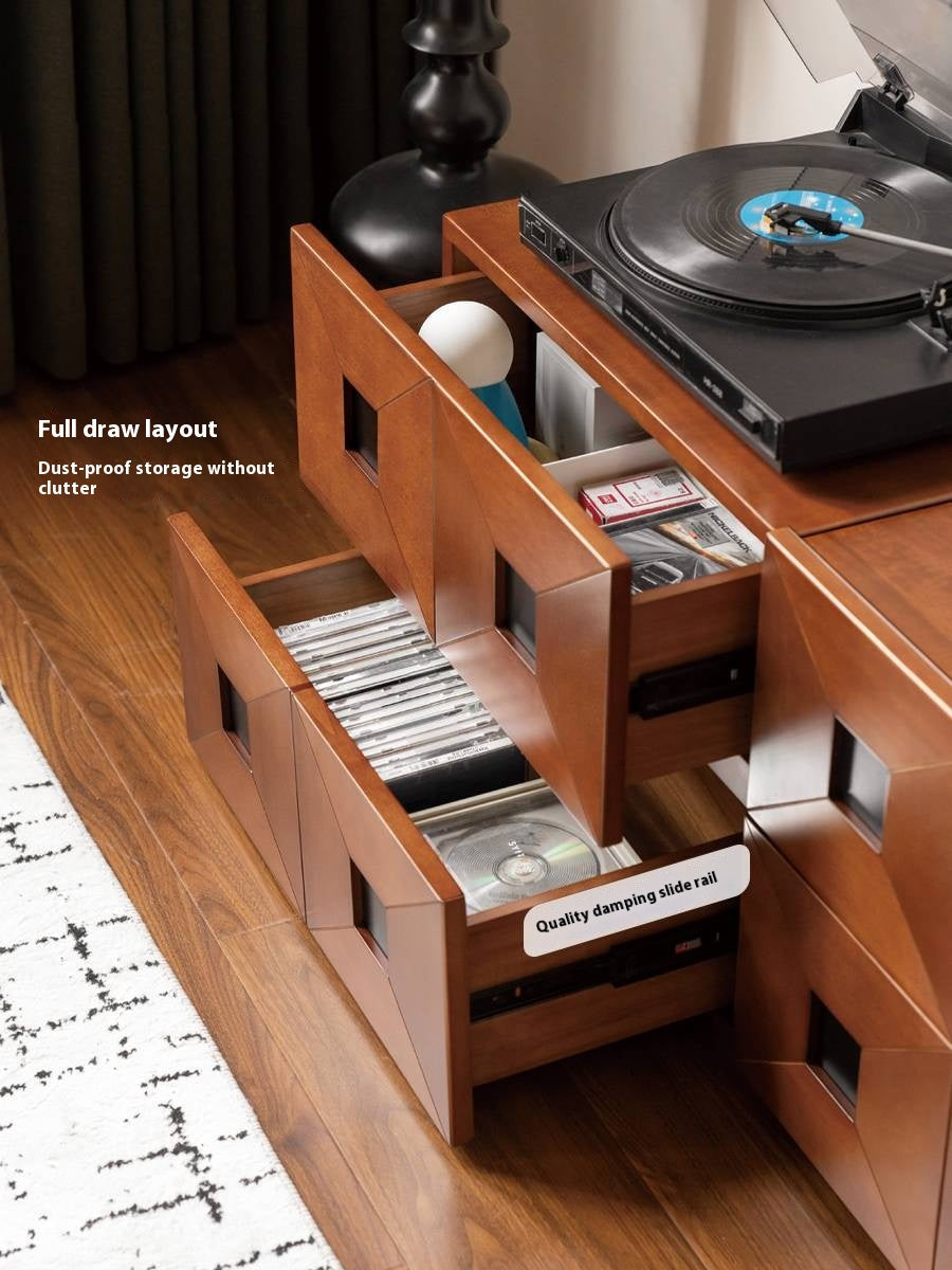 Poplar Solid Wood Modular TV Stand In Antique Style