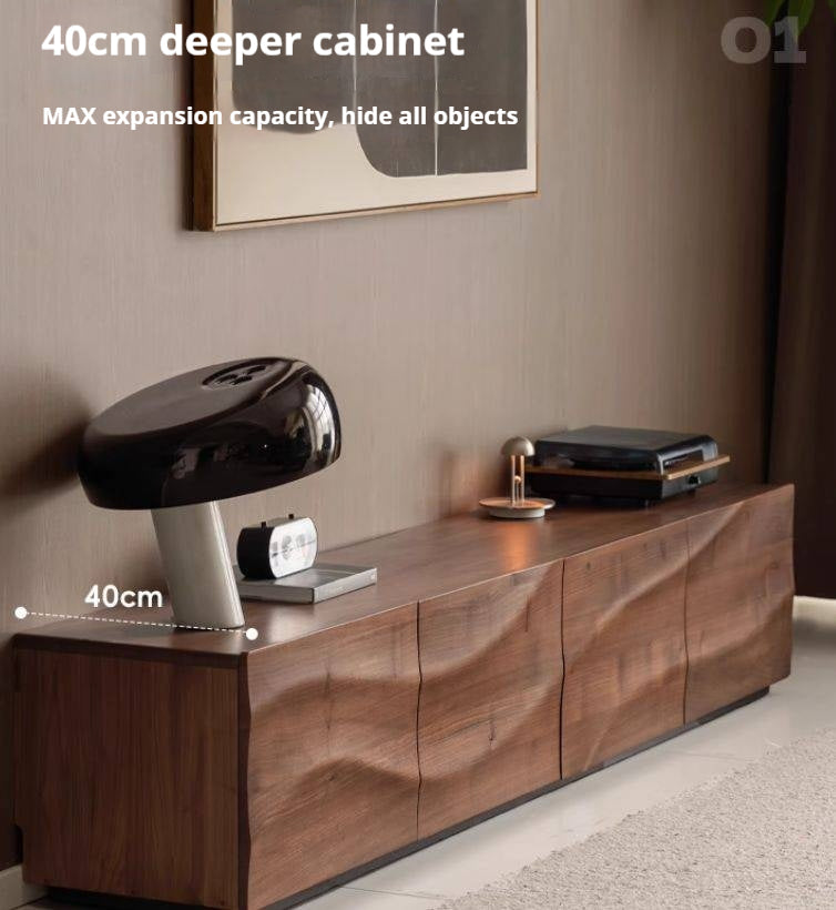 Solid Sandalwood, Black Walnut Solid Wood TV Cabinet Italian Light Luxury