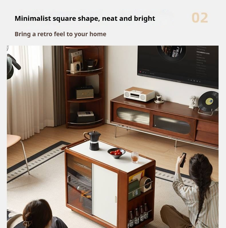 Poplar Solid Wood Middle-Aged Style Side Table