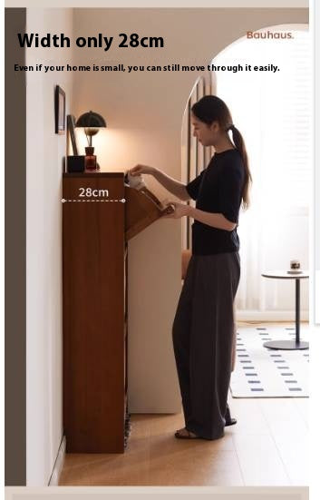 Poplar Solid Wood Rattan Shoe Cabinet Antique Style