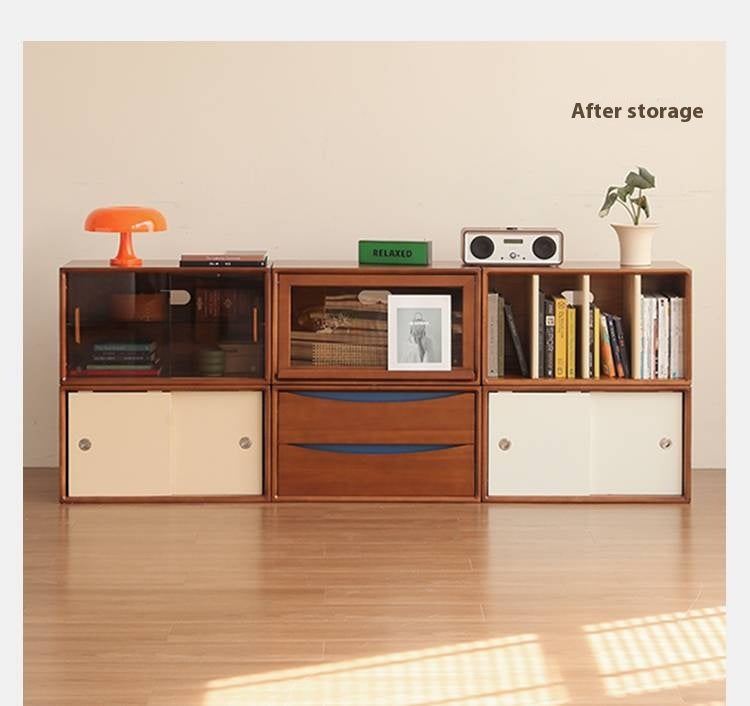 Poplar Solid Wood Ancient Style TV Stand Combination.